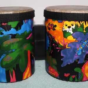 REMO Kids Percussion Bongo Drums Rain Forest Drumheads Acousticon Shell